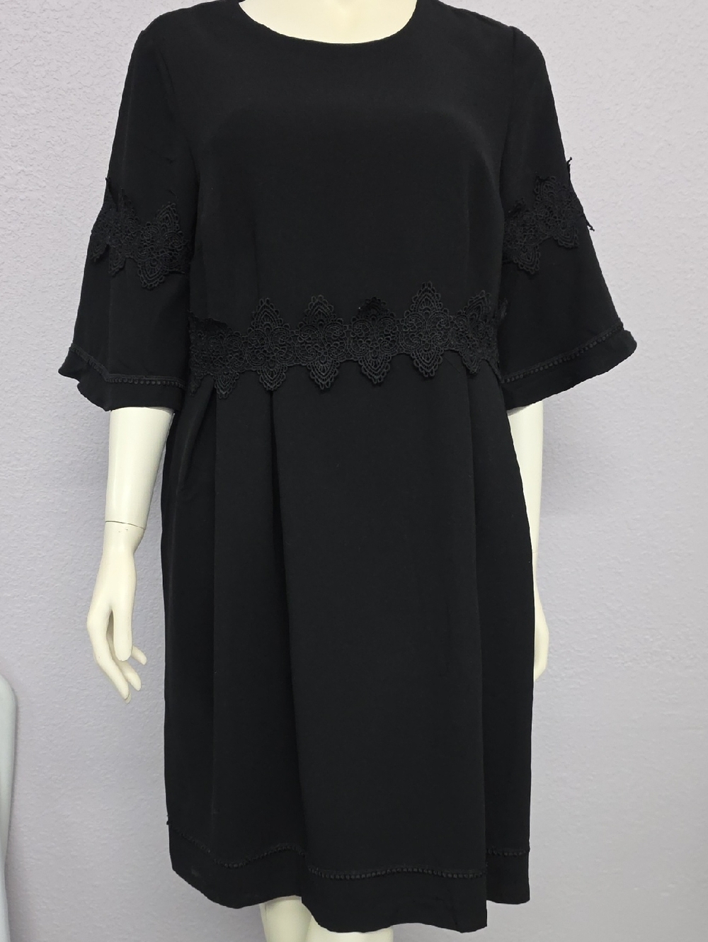 Jessica London Black Fit & Flare A-Line Dress